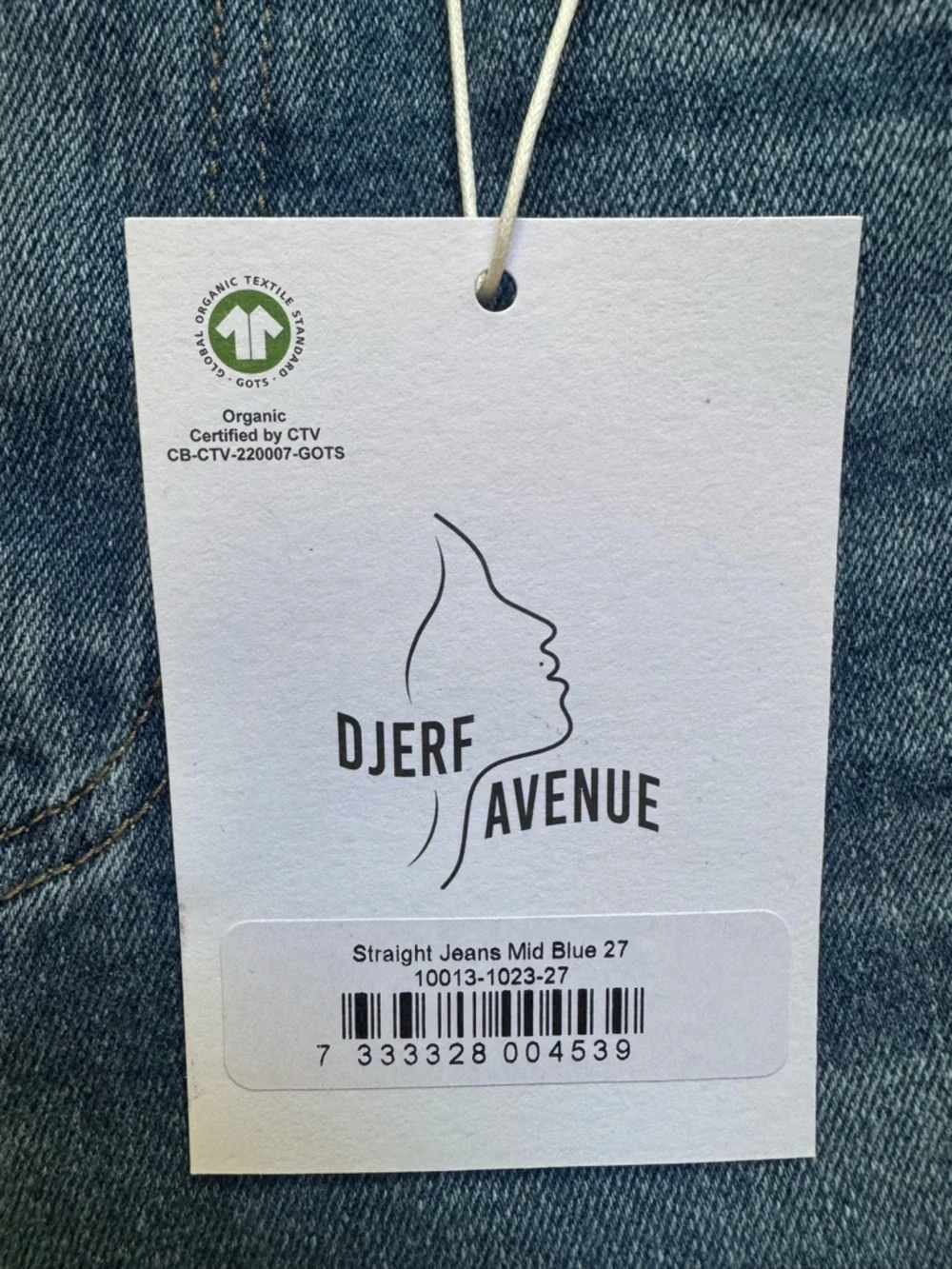 NWT Djerf Avenue Straight Jeans Mid Blue Size 27 - Picture 12 of 14